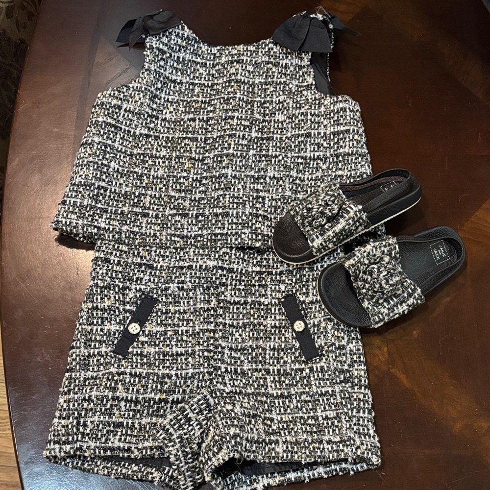 Janie and Jack Black and White Kids Matching Set